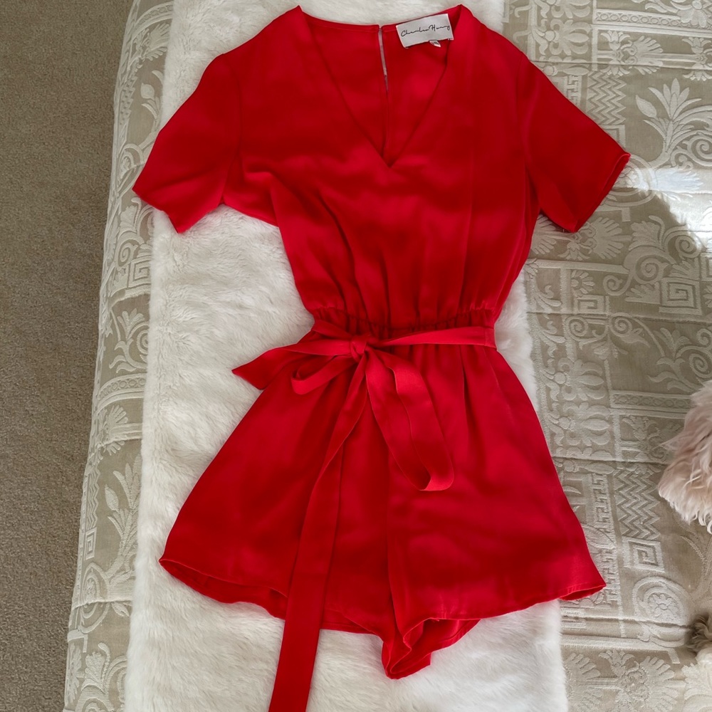 Charles Henry red romper- NEW